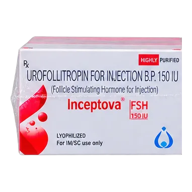 Inceptova FSH 150 IU — Urofollitropin for Injection B.P. (Follicle Stimulating Hormone) 150 IU, lyophilized, for IM/SC use pharmaceutical pack
