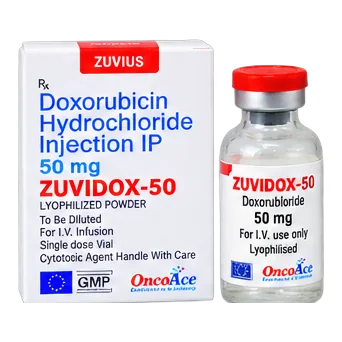 Zuvidox-50 — Doxorubicin Hydrochloride Injection IP 50 mg lyophilized powder, single dose vial pharmaceutical pack