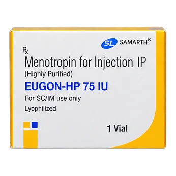 Eugon-HP 75 IU — Menotropin for Injection IP (Highly Purified) 75 IU, lyophilized, 1 vial pharmaceutical pack