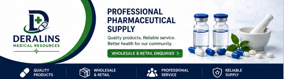 DERALINS pharmaceutical products banner